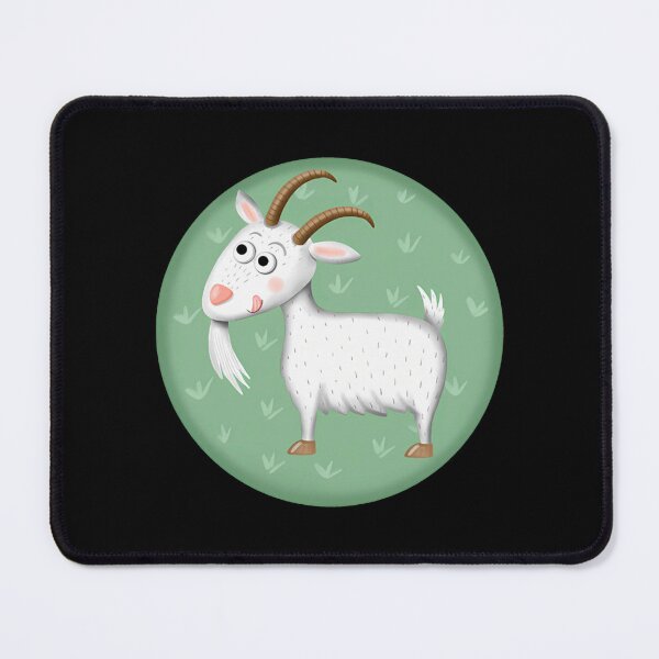 Item preview, Cute White Goat Round Badge Whimsical Farm Animal Graphic designed and sold by Sincoxdesign.