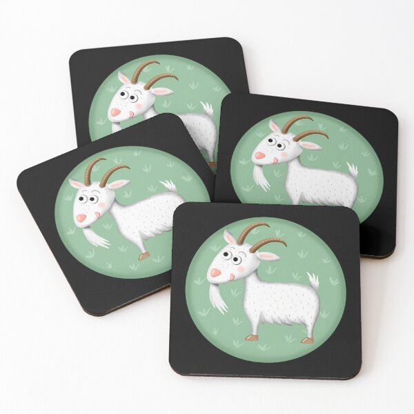 Item preview, Cute White Goat Round Badge Whimsical Farm Animal Graphic designed and sold by Sincoxdesign.