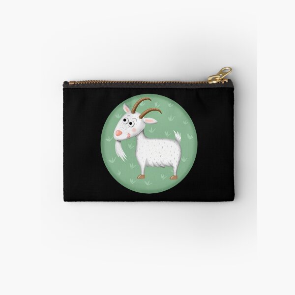 Item preview, Cute White Goat Round Badge Whimsical Farm Animal Graphic designed and sold by Sincoxdesign.