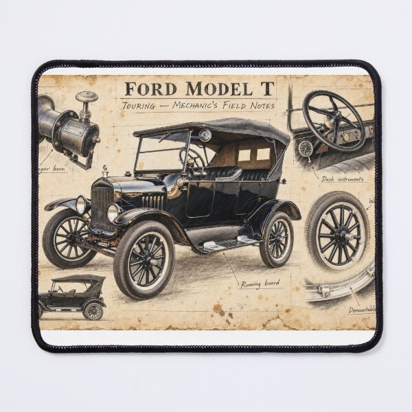 Item preview, Ford Model T Touring – Vintage Mechanic’s Sketchbook designed and sold by Russell Thorne.