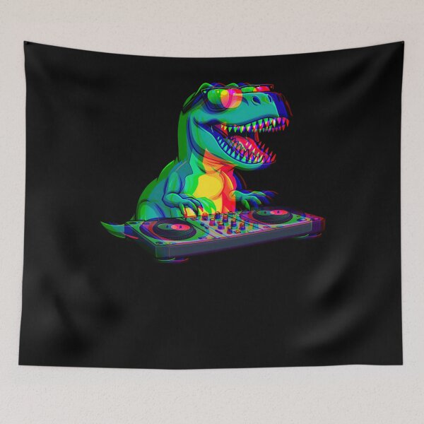 Artikelvorschau, T-Rex DJ Optische Täuschung T Rex Dinosaurier Dino EDM Tanz entworfen und verkauft von ALICIAxGONZALEZ.