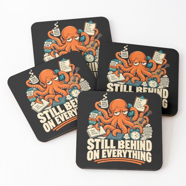Item preview, Still Behind on Everything Funny Multitasking Octopus T-Shirt – Busy Mom Gift, Funny Productivity Graphic Tee designed and sold by Trendably.