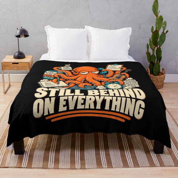 Item preview, Still Behind on Everything Funny Multitasking Octopus T-Shirt – Busy Mom Gift, Funny Productivity Graphic Tee designed and sold by Trendably.