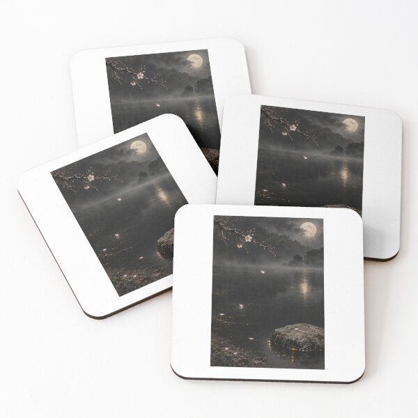 Item preview, The Silence After Sakura – Japanese Moonlit Garden Art designed and sold by yuryu14yutaka.