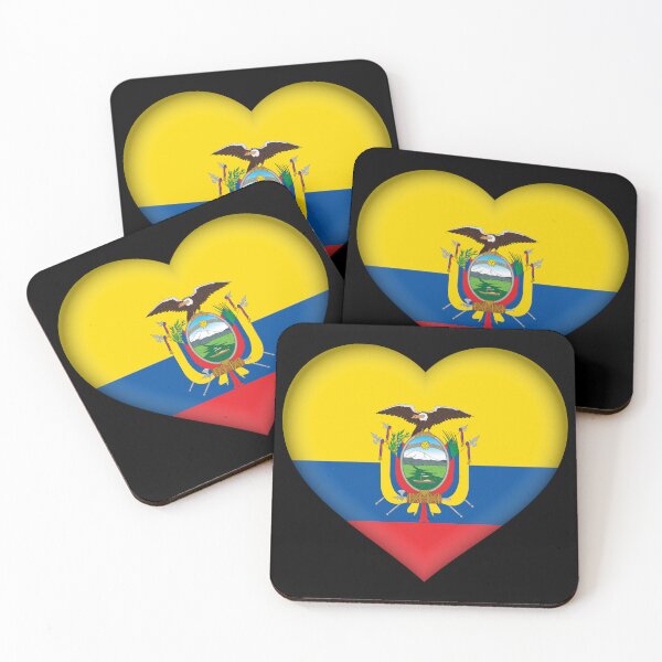 Item preview, Ecuadorian 3D Flag Heart National Symbol for Expat Style designed and sold by YAZ.
