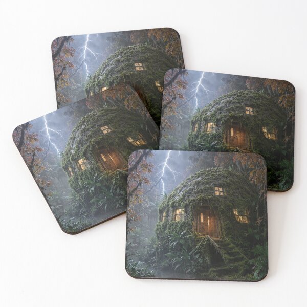 Item preview, Stormy Moss Dome Cottage - Fairytale Forest Art designed and sold by Vhelir-Art.