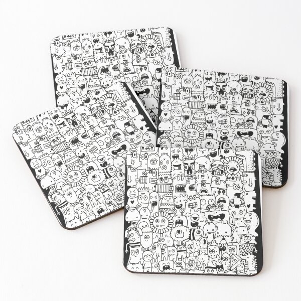 Item preview, Geometric Doodle Monsters - Square Triangle Circle Creatures designed and sold by Vivid Pixel Studio.