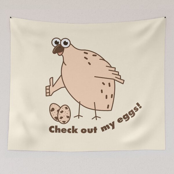 Item preview, Funny Quail Bird Meme - Check Out My Eggs designed and sold by AnnaDesertArt.