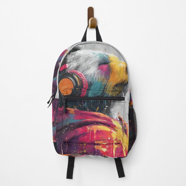 Item preview, Dj Bear Grizzly with Headphones Colorful Abstract Music Art designed and sold by GrinGalore.