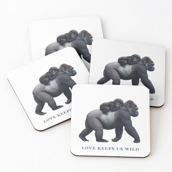 Item preview, Love Keeps Us Wild Gorilla Family Cute Baby Gorilla Art designed and sold by Wildlife Wonders.