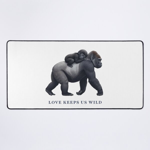 Item preview, Love Keeps Us Wild Gorilla Family Cute Baby Gorilla Art designed and sold by Wildlife Wonders.