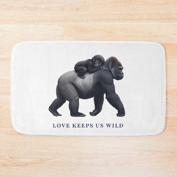Item preview, Love Keeps Us Wild Gorilla Family Cute Baby Gorilla Art designed and sold by Wildlife Wonders.