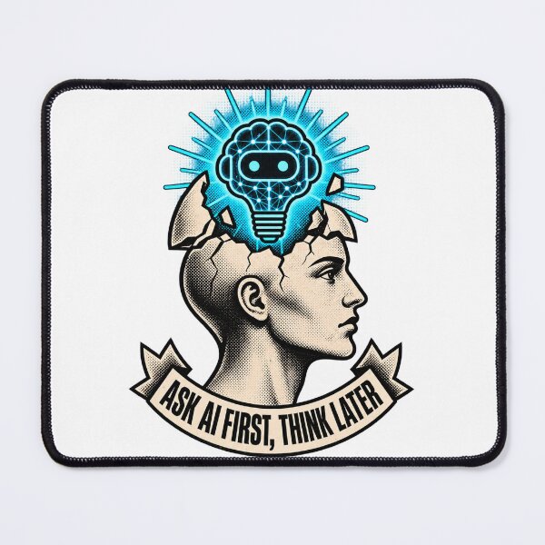 Item preview, AI First Think Later Funny T-Shirt | Sarcastic AI Humor Tee for Men and Women designed and sold by RokomariFabric.