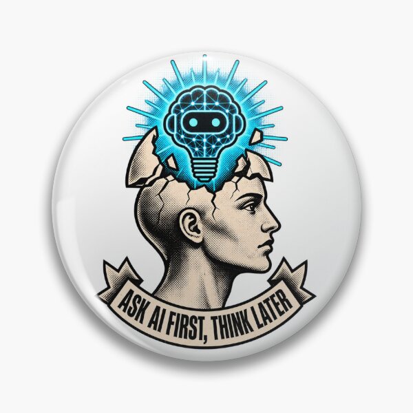 Item preview, AI First Think Later Funny T-Shirt | Sarcastic AI Humor Tee for Men and Women designed and sold by RokomariFabric.