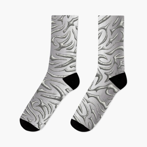 Aperçu de l'œuvre Impression argentée brillante en relief créée et vendue par Sock Garden.