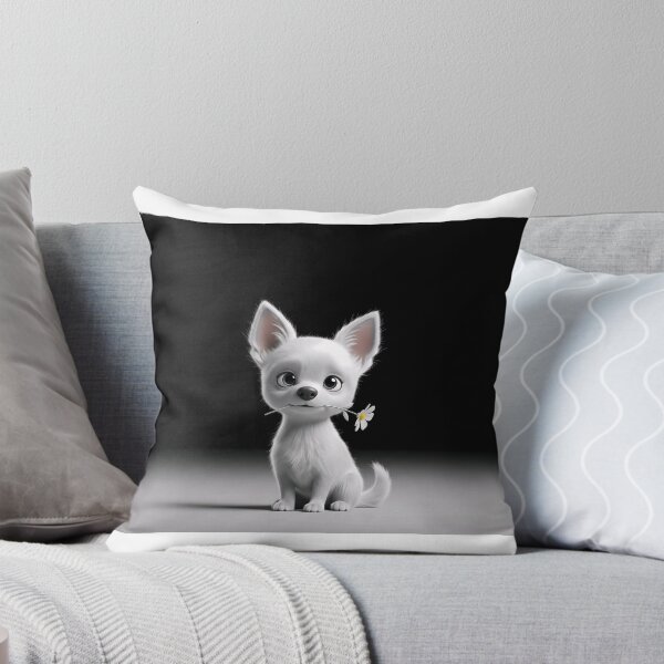 Item preview, Adorable Cute White Puppy Holding Daisy in Mouth designed and sold by Freedom Line Studio.