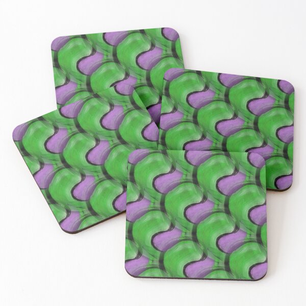Item preview, Retro Colorful Abstract Pattern in Green and Mauve designed and sold by Artistestella.
