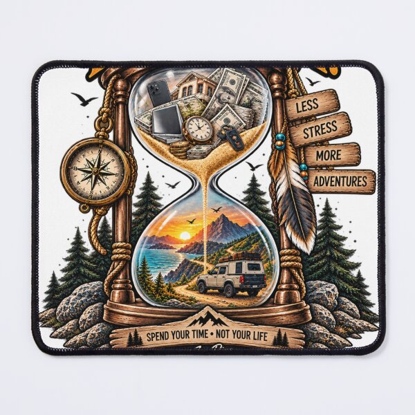 Item preview, Money Can Wait, Time Won’t – Adventure & Free Spirit Hourglass designed and sold by JanRizz.