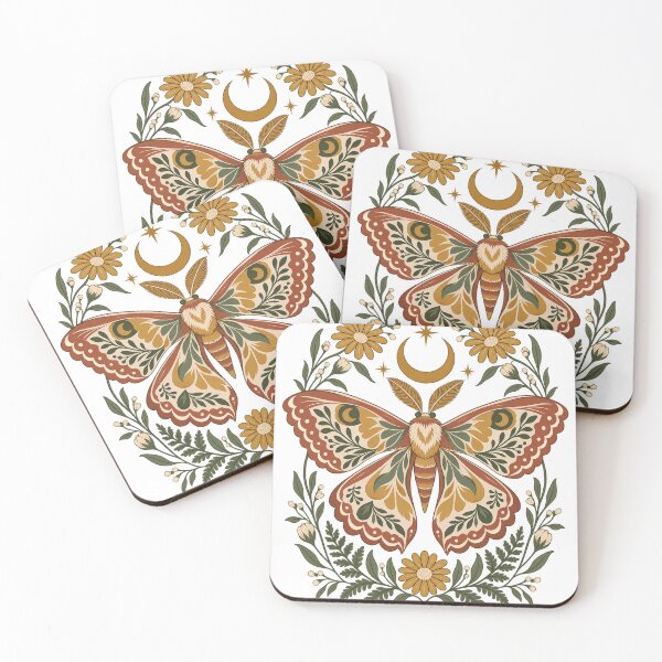 Item preview, Celestial Botanical Moth – Vintage Floral Cottagecore Art designed and sold by Pixel & Ponder.