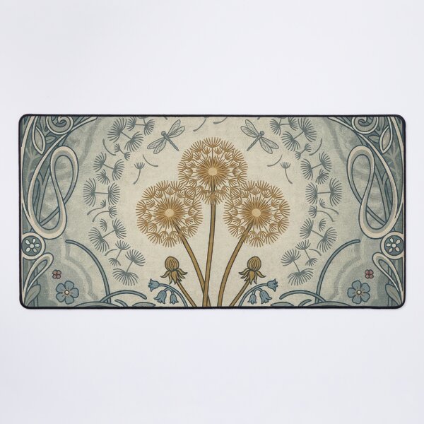 Item preview, Art Nouveau Dandelion Garden – Vintage Botanical Poster with Ornate Floral Frame designed and sold by Tamas Das.