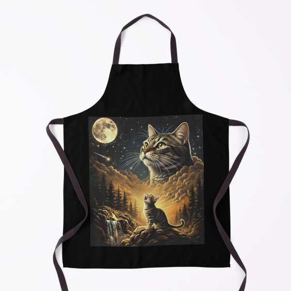 Item preview, Black Cat Howling at Moon Mystic Night Art designed and sold by alanxgoldberger.