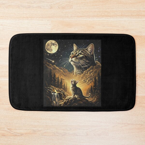 Item preview, Black Cat Howling at Moon Mystic Night Art designed and sold by alanxgoldberger.