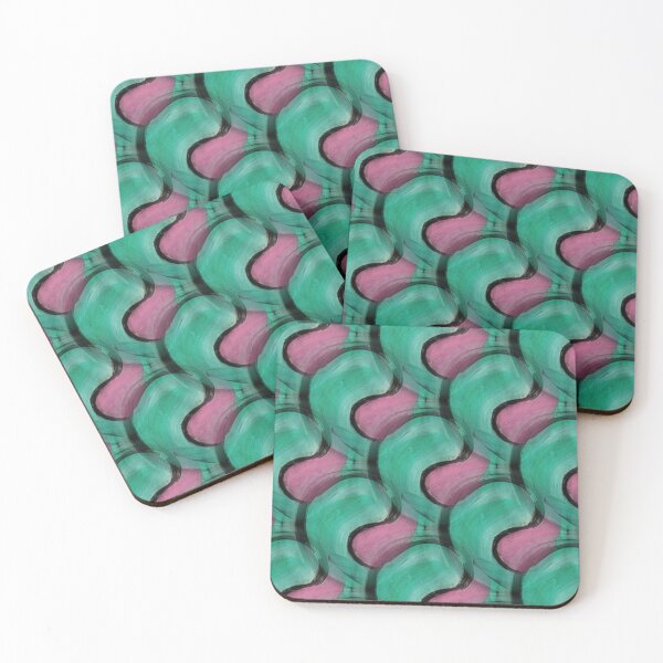Item preview, Retro Colorful Abstract Pattern in Teal and Pink designed and sold by Artistestella.