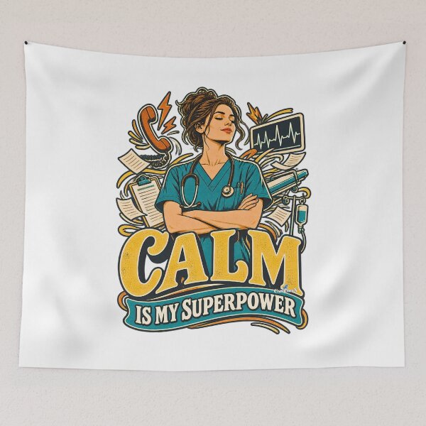 Artikelvorschau, ER Nurse Calm Is My Superpower entworfen und verkauft von EvergreenPark - Tee Studio.