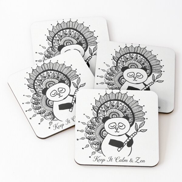 Item preview, Cute Panda Mandala Pen and Ink Illustration designed and sold by MansuartGallery.