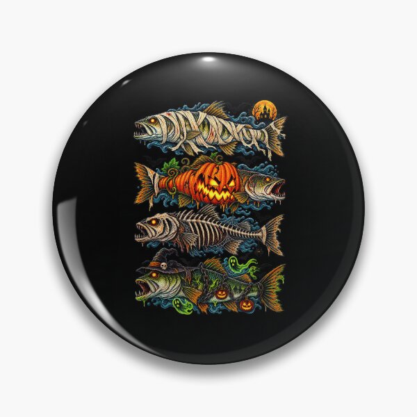 Item preview, Halloween Bass Fish Ghost Pumpkin Skeleton Mummy Fishing designed and sold by alanxgoldberger.