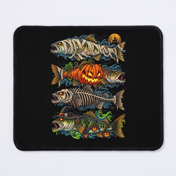 Item preview, Halloween Bass Fish Ghost Pumpkin Skeleton Mummy Fishing designed and sold by alanxgoldberger.