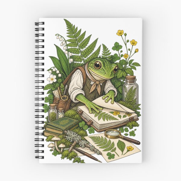 Item preview, Frog Botanist Recording Woodland Plants designed and sold by SiripornSeaynng.