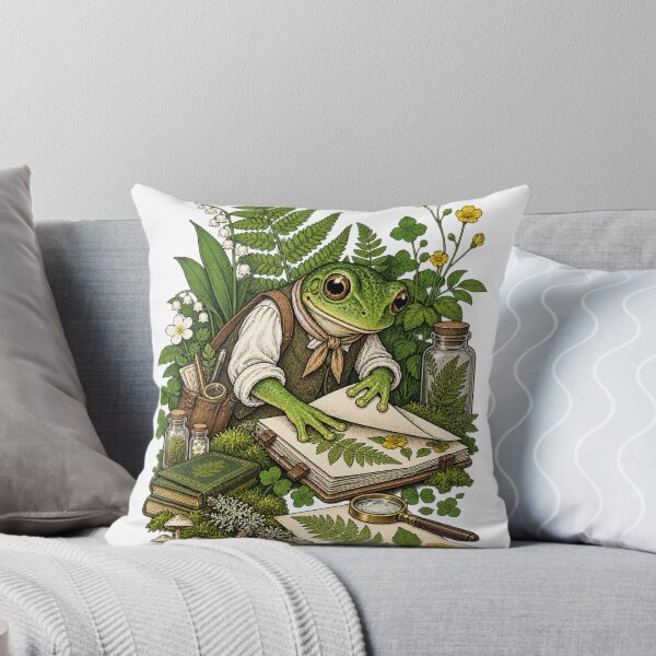 Item preview, Frog Botanist Recording Woodland Plants designed and sold by SiripornSeaynng.