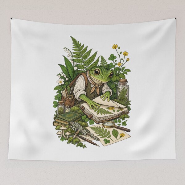 Item preview, Frog Botanist Recording Woodland Plants designed and sold by SiripornSeaynng.