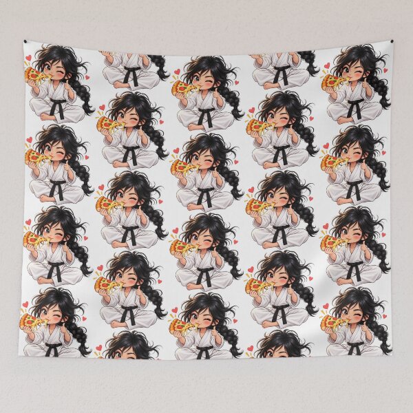 Item preview, Martial Arts Girl Pizza Lover Cute Kawaii Kids designed and sold by blindninja.