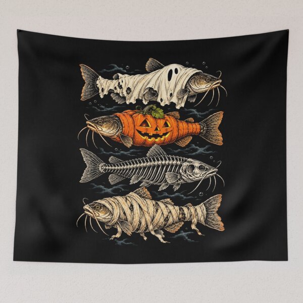 Item preview, Halloween Catfish Ghost Pumpkin Skeleton Mummy Costume designed and sold by alanxgoldberger.