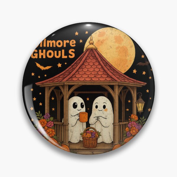 Item preview, Gilmore Ghouls Ghost Duo Autumn Gazebo Orange Moon designed and sold by DoArtITa.