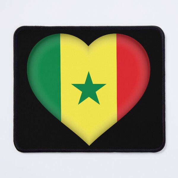 Item preview, Senegalese 3D Flag Heart National Symbol for Expat Style designed and sold by YAZ.