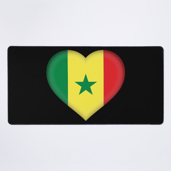 Item preview, Senegalese 3D Flag Heart National Symbol for Expat Style designed and sold by YAZ.