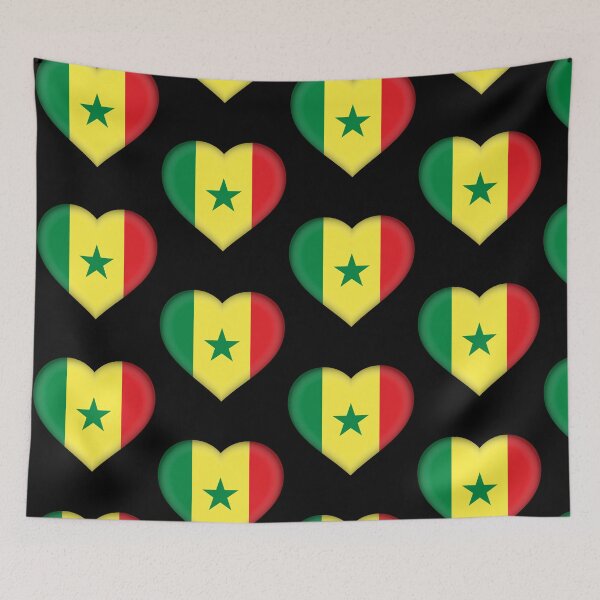 Item preview, Senegalese 3D Flag Heart National Symbol for Expat Style designed and sold by YAZ.