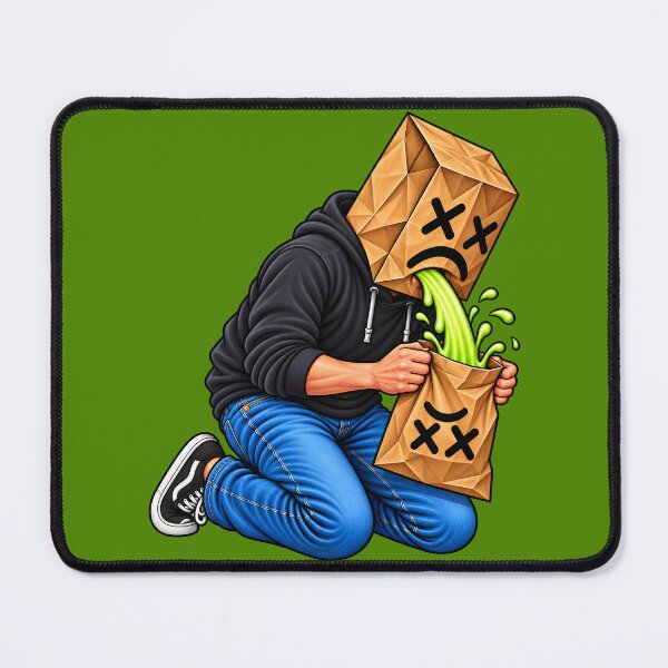 Item preview, Paper Bag Head Vomiting Into a Paper Bag designed and sold by RockyMemes.