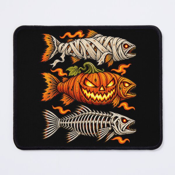 Item preview, Halloween Fish Ghost Pumpkin Skeleton Mummy Fishing designed and sold by alanxgoldberger.