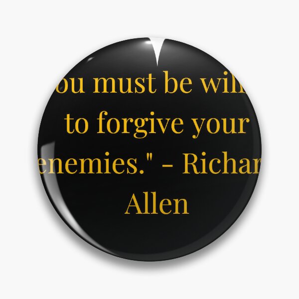 Item preview, Richard Allen Quote – Gold Text Black Heart designed and sold by TheIconSmith.