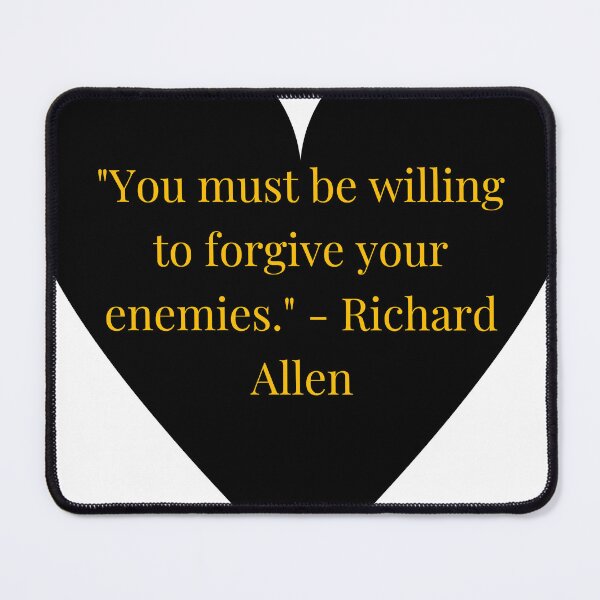 Item preview, Richard Allen Quote – Gold Text Black Heart designed and sold by TheIconSmith.