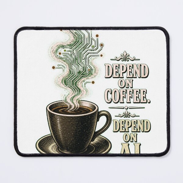 Item preview, Depend on Coffee Depend on AI Shirt | Funny Coffee and Tech Graphic Tee designed and sold by RokomariFabric.