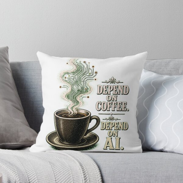 Item preview, Depend on Coffee Depend on AI Shirt | Funny Coffee and Tech Graphic Tee designed and sold by RokomariFabric.