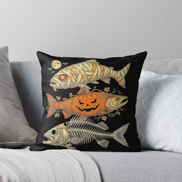 Item preview, Halloween Mummy Ghost Fish Skeleton Pumpkin Fishing designed and sold by alanxgoldberger.