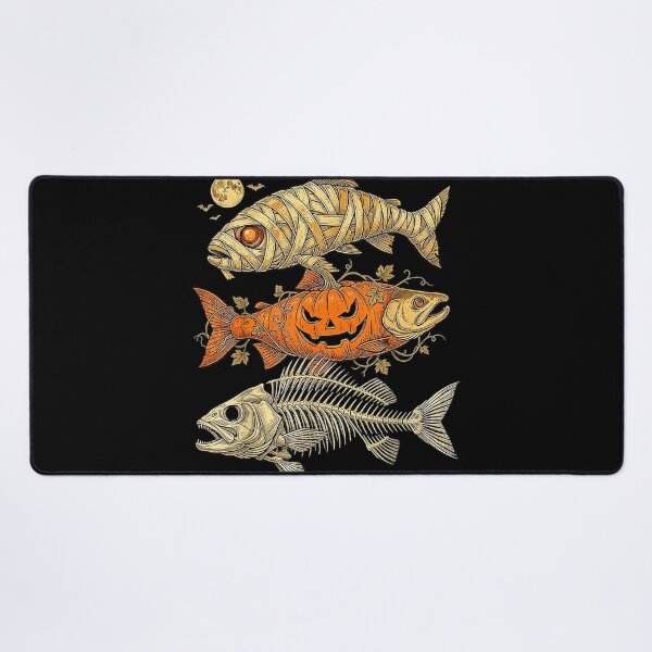 Item preview, Halloween Mummy Ghost Fish Skeleton Pumpkin Fishing designed and sold by alanxgoldberger.