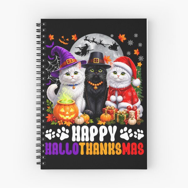 Item preview, Halloween Christmas Crossover Cats Hallothanksmas designed and sold by smiadraspi.