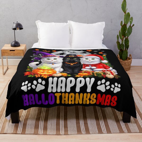 Item preview, Halloween Christmas Crossover Cats Hallothanksmas designed and sold by smiadraspi.